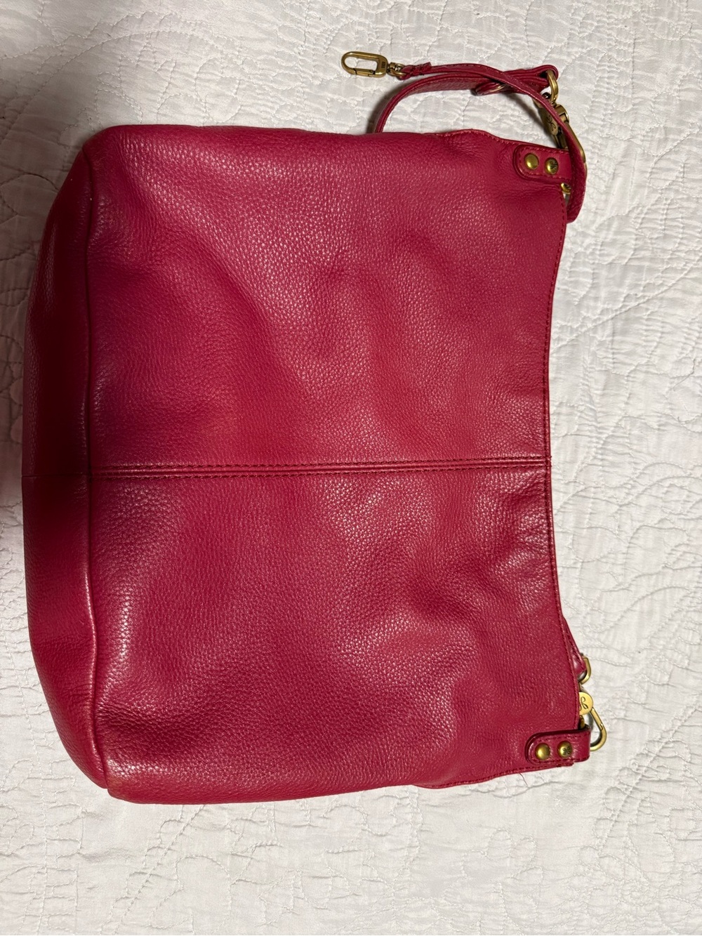 HOBO Raspberry Pink Pebbled Leather Shoulder Bag and Wallet Set-FLOWERED/TLC